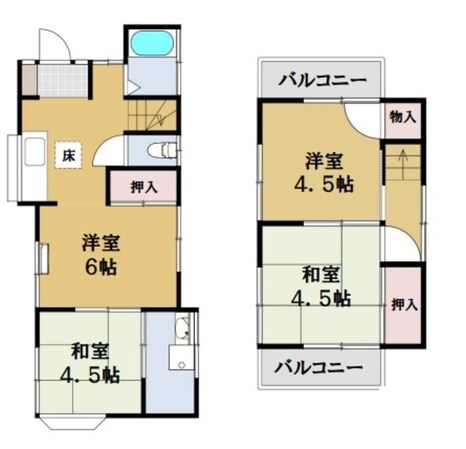 狭山市広瀬東貸家の物件間取画像